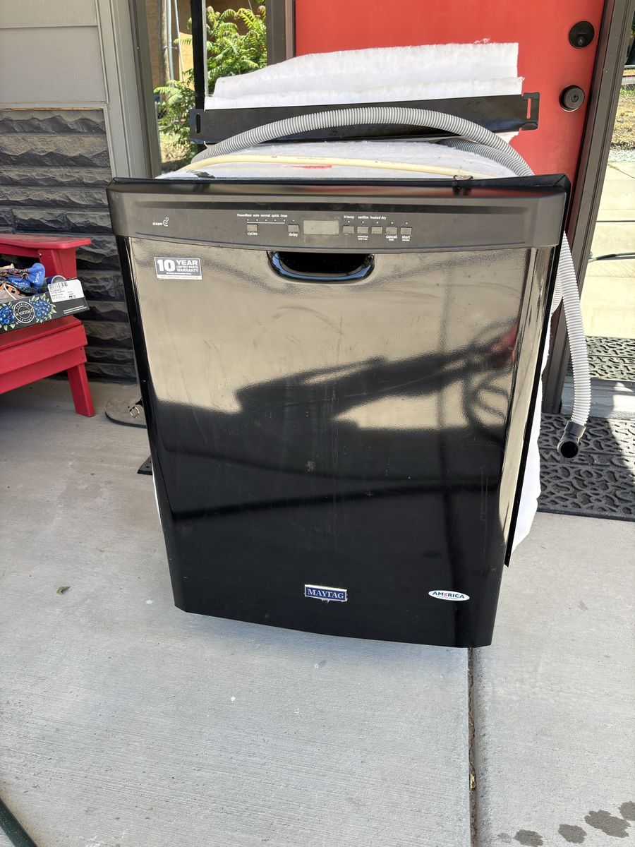 Maytag Dishwasher - Black, Stainless Steel Tub, Good Condition, All Parts Included (No Power Cord)