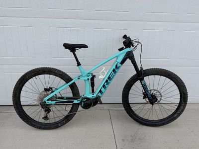 Trek Rail 9.7 Electric Mountain Bike - Size Large, Teal, Bosch eBike System, Full Suspension