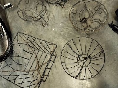 Vintage Metal Hanging Plant Baskets – Set