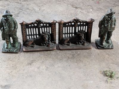 Antique brass bookends