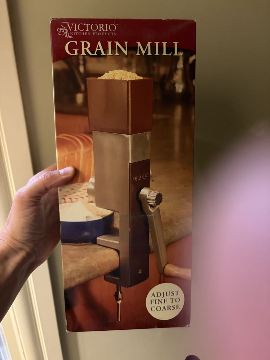Victorio Kitchen Products Grain Mill - Adjust Fine to Coarse Manual Hand Crank Grinder
