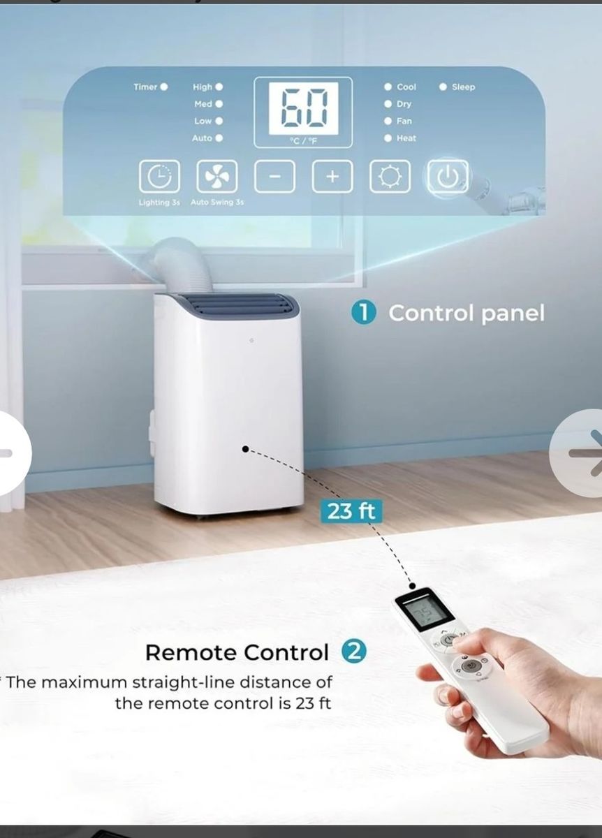 NEW Euhomy 12,000 BTU 4 in 1 Portable AC with Heat