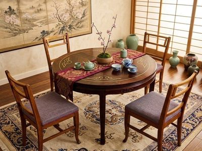 Antique Maple Wood Dining Chairs