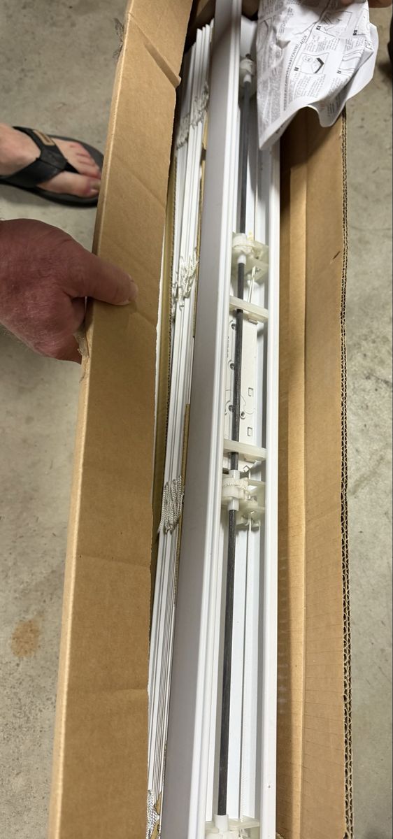 39 1/2” x 72” faux wood blinds (white) - never used