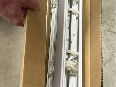 39 1/2” x 72” faux wood blinds (white) - never used