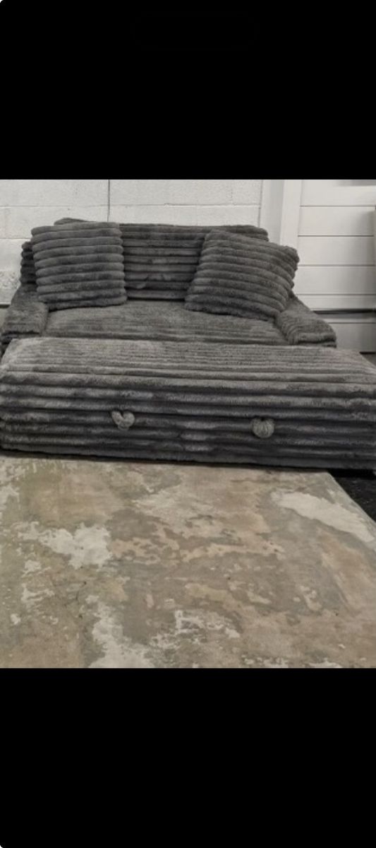 Grey mink love seat