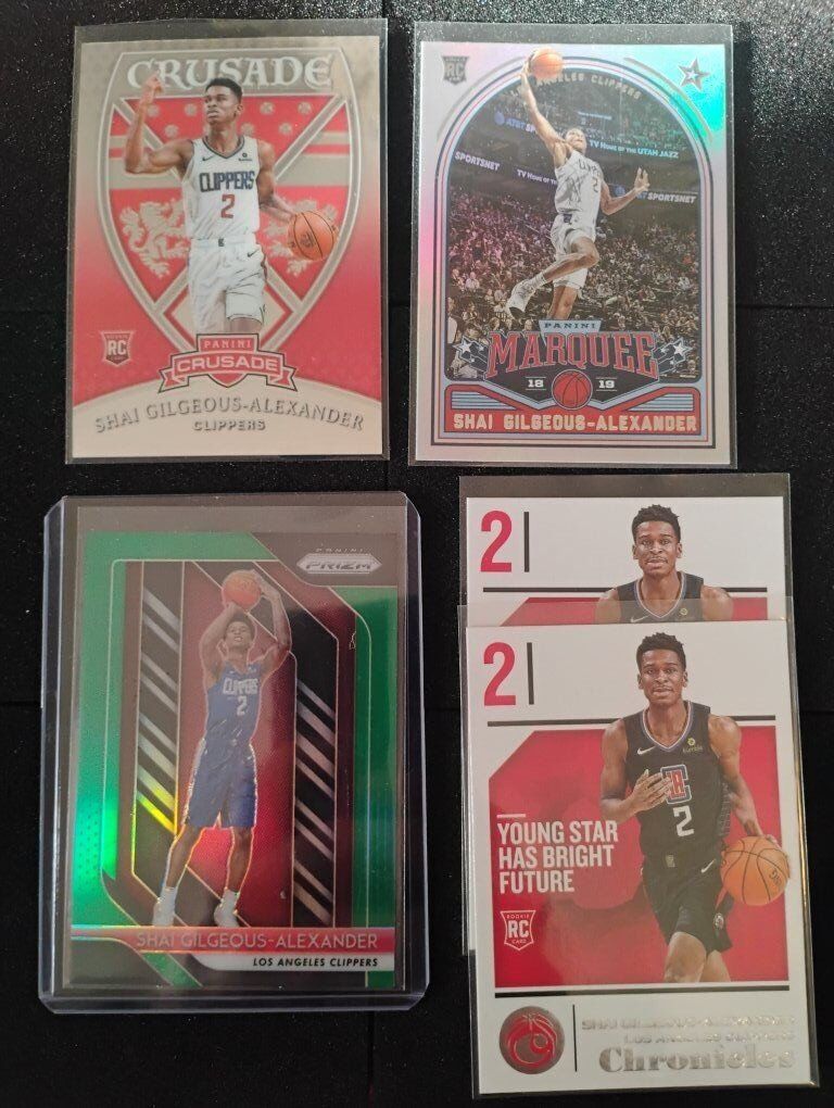 shai gilgeous alexander rookie lot w/ green prizm