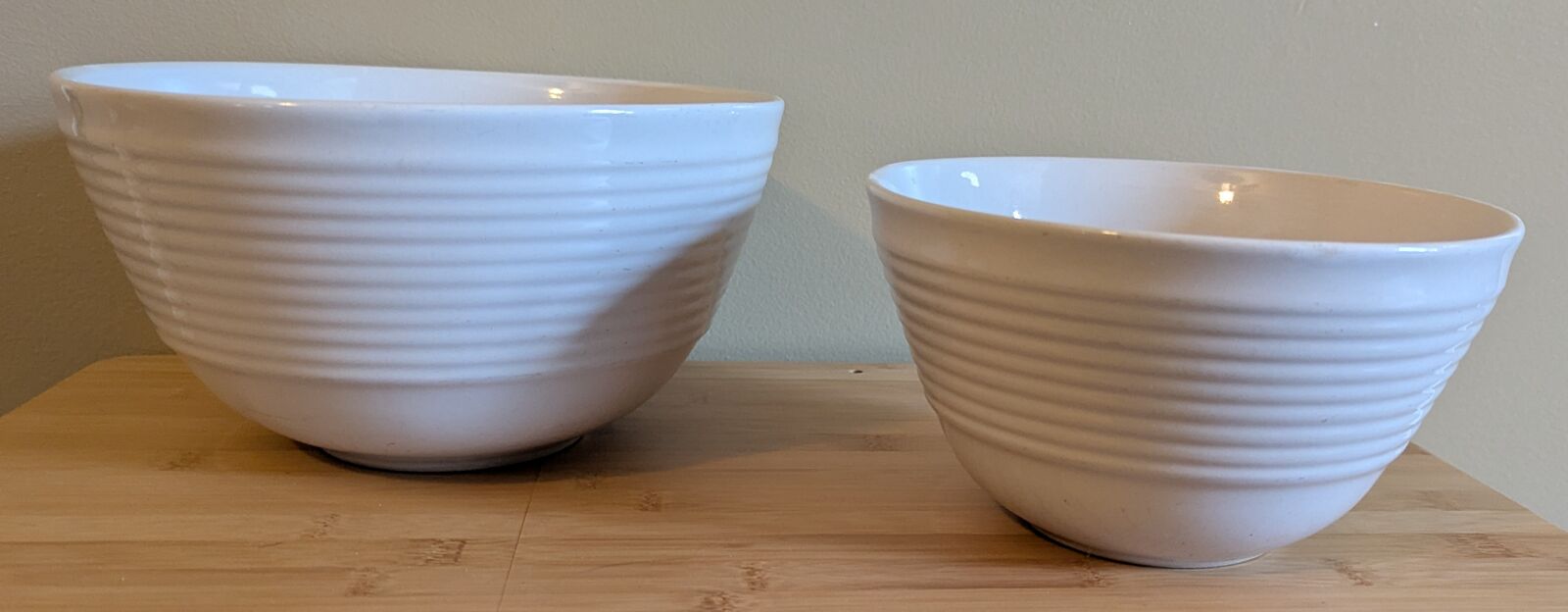 Mainstays Home Downtown Classic Ceramic Nesting Mixing Bowls - Set of 2