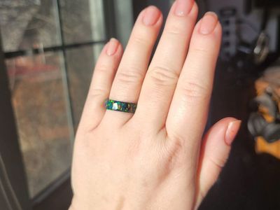 Gorgeous solid Dragons Fire opal ring: size 9