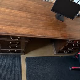 Large Dark Wood Executive Desk