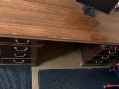 Large Dark Wood Executive Desk