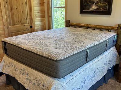 Sealy Posturepedic Queen Firm Mattress + Metal Frame + Topper
