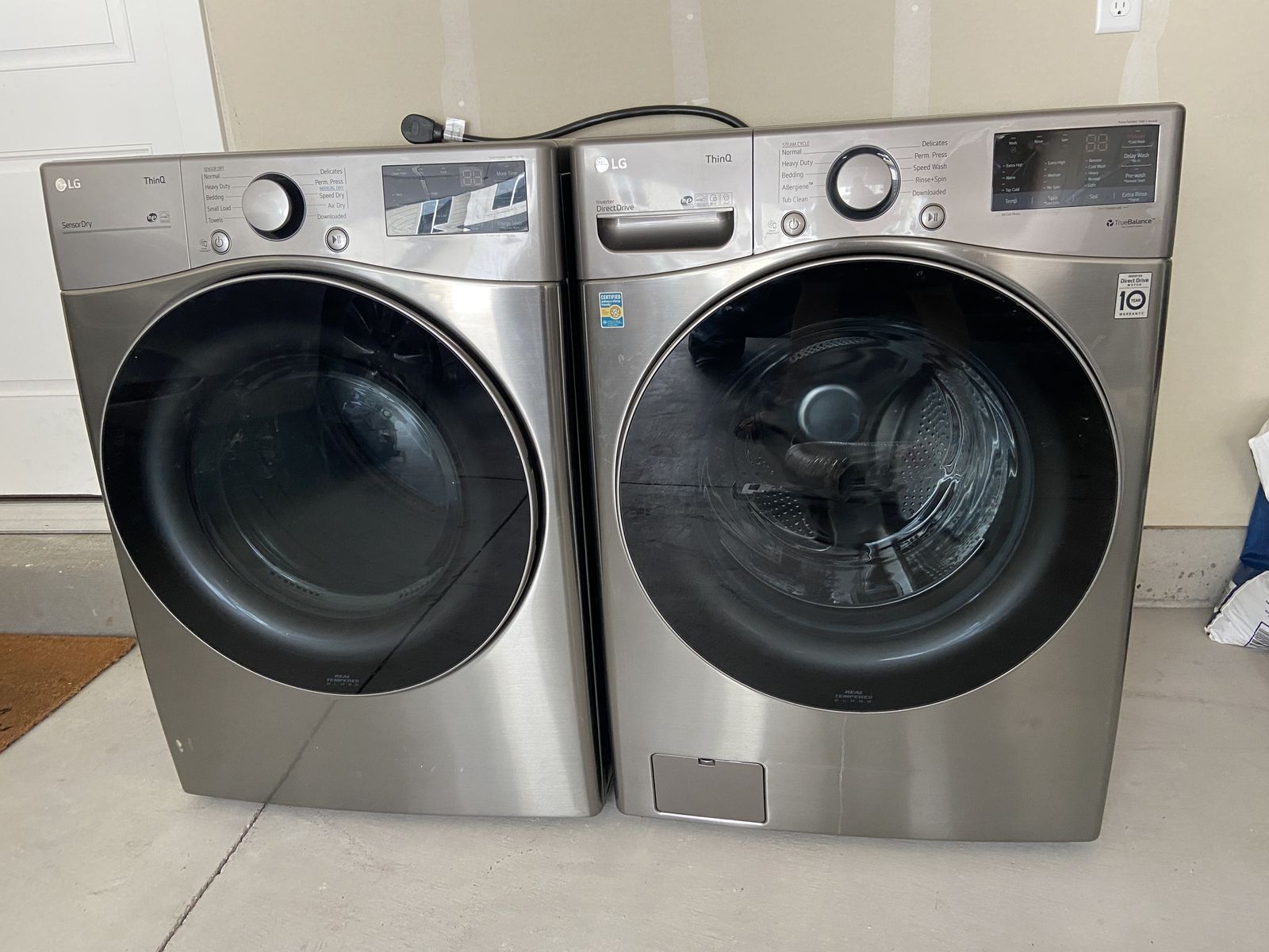 LG Front Load Electric Washer and Dryer Set - Stainless Steel