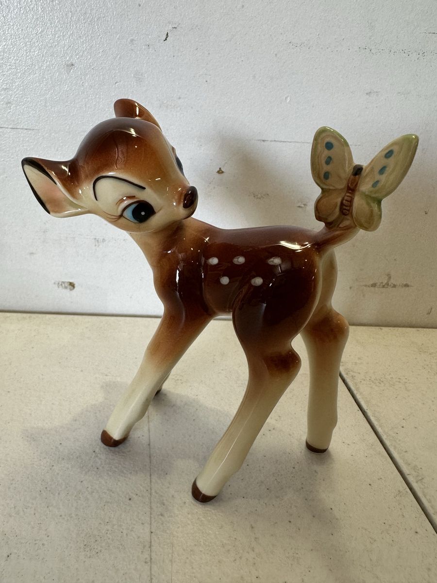 Vintage Disney Bambi Ceramic Figurine Made In Japan