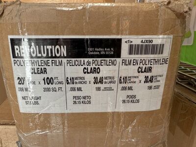 Clear Poly Sheeting - 6 Mil, 20' x 100'