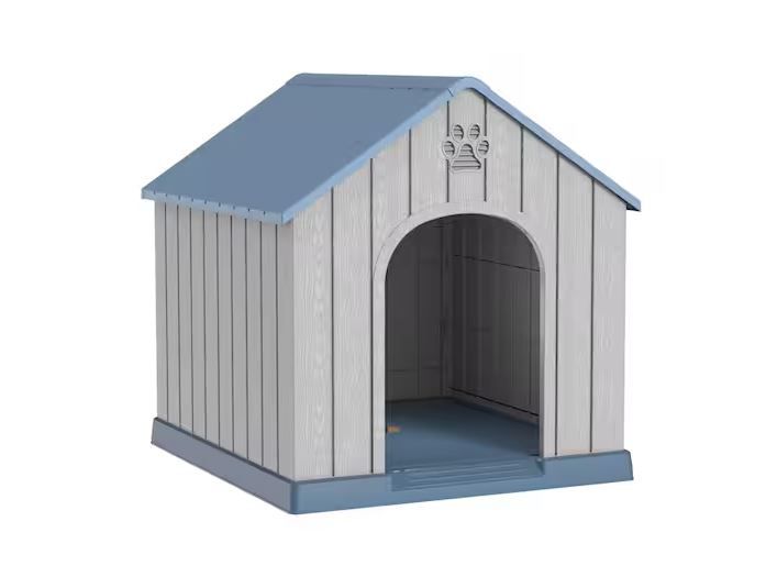 NEW! Pet House Indoor/Outdoor Resin – Arctic Grey/Blue