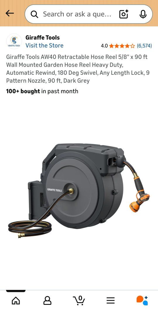 Giraffe Tools AW40 Retractable Hose Reel 5/8" x 90