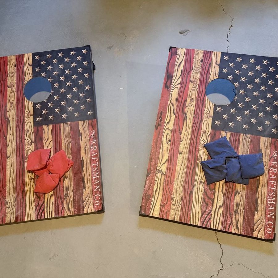 2 wooden corn hole boards