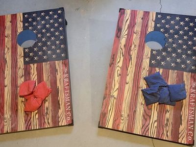 2 wooden corn hole boards
