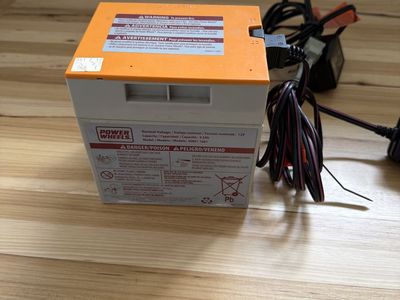 Power Wheels 12V 9.5Ah Rechargeable Battery & Charger - Model 00801-1661 for Ride-On Toys