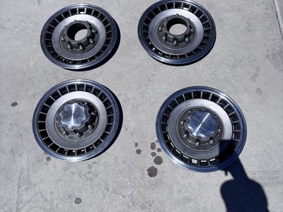 1980s Ford F250/F350 OEM 16” 8x6.5 Lug Pattern Wheels & Hubcaps