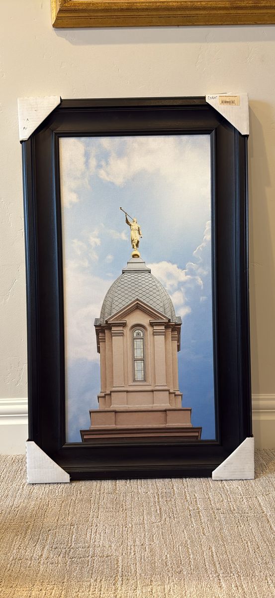 NEW large LDS art framed canvas print Cedar temple