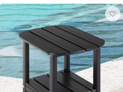 Outdoor Side Table, All-Weather Resistant, Black