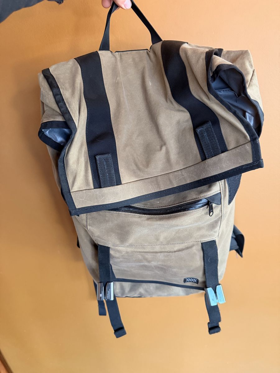 Mission Workshop Rolltop Backpack - Tan/Black Waxed Canvas - Durable & Weather-Resistant
