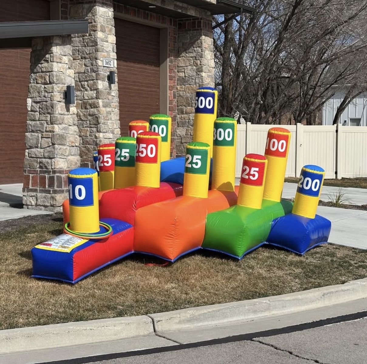 Giant inflatable hula hoop ring toss game rental