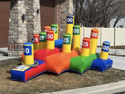 Giant inflatable hula hoop ring toss game rental