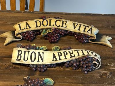 Italian Tuscan Kitchen Wall Decor Set - La Dolce Vita Buon Appetito Cucina 3-piece set