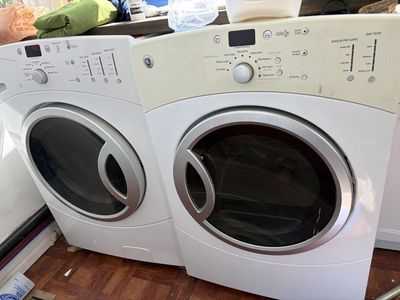 GE Front Load Washer & GE Dryer Set - White, High Efficiency