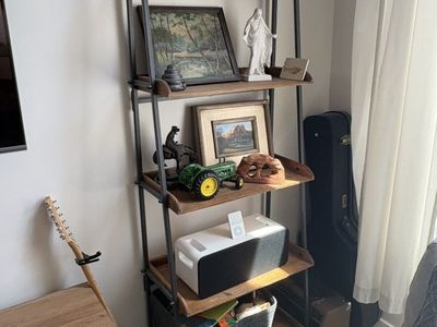 5-Tier Wood & Metal Bookshelf / Display Shelf