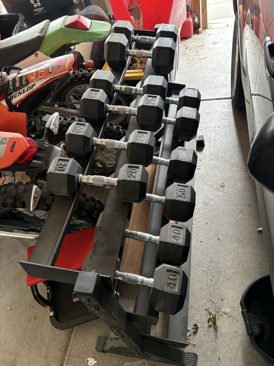 Dumbells set and rack