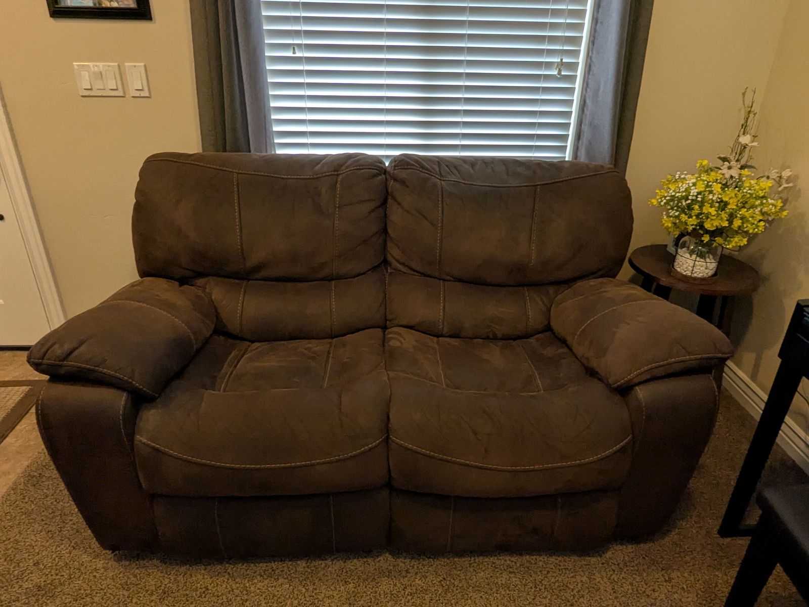 Brown Reclining Loveseat