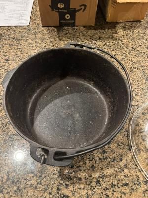 Cast Iron Dutch Oven Pot with Glass Lid & Steamer Insert
