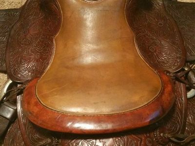 Vintage 1920’s Miller Denver Blake Bulldogging Saddle - Hand Tooled Leather Western Saddle