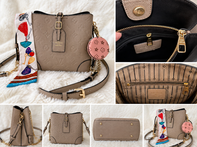 Beautiful LV Crossbody Bucket Bag Beige New with Accessories