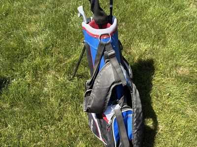Junior top elite golf bag, irons, putter and driver