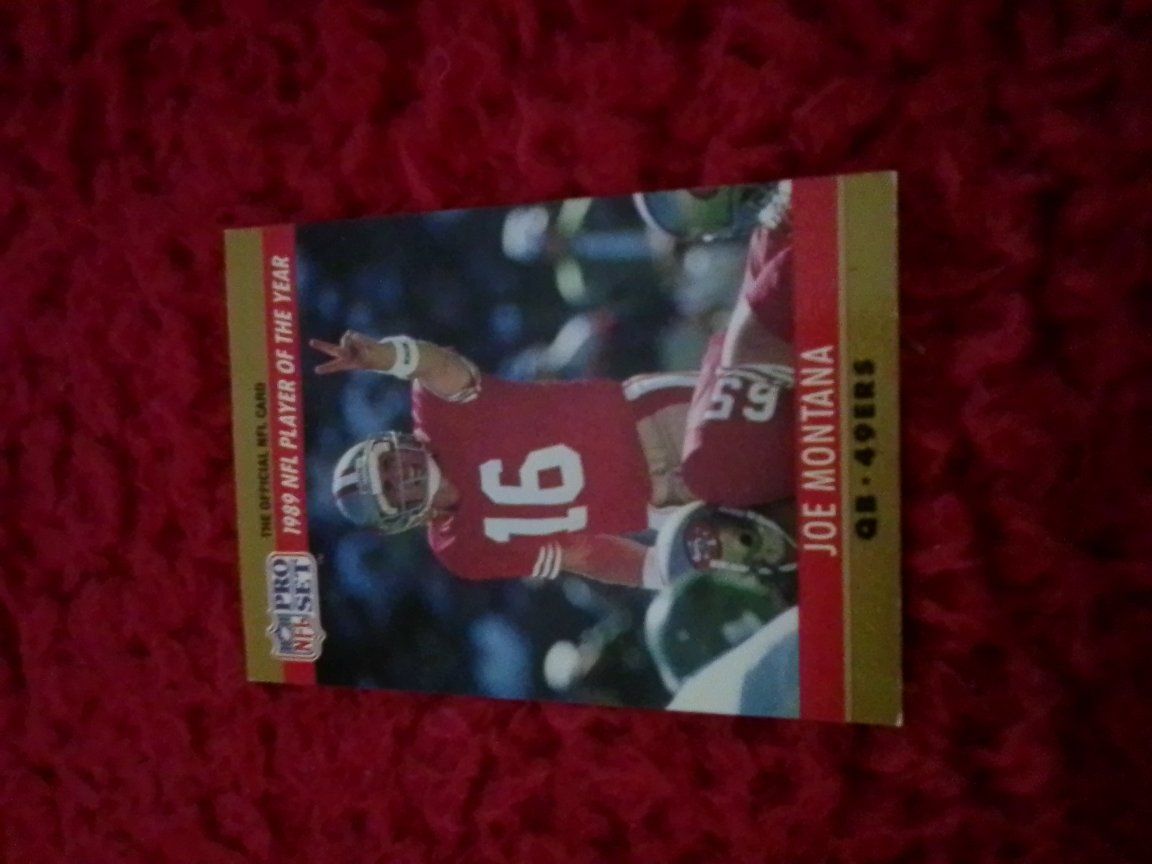 1989 Pro Set Joe Montana #16 San Francisco 49ers NFL Player of the Year Football Card error card