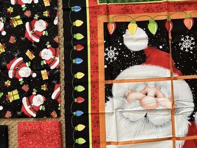 Christmas Quilt Kit- Complete Kit with the Back and Binding - Jolly Ole Saint Nick - Complete