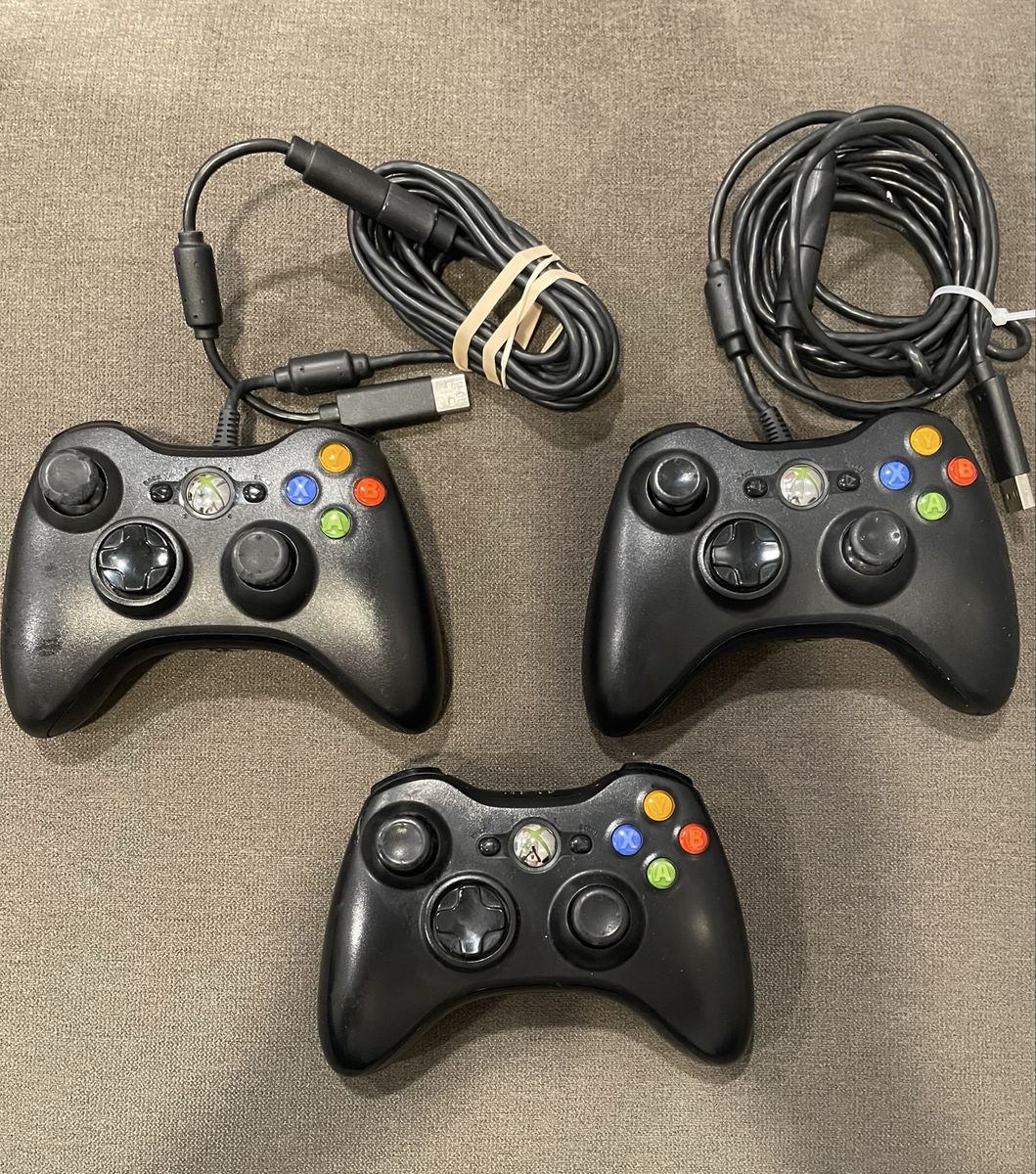 Microsoft Xbox 360 Wired & Wireless Controller Lot Black