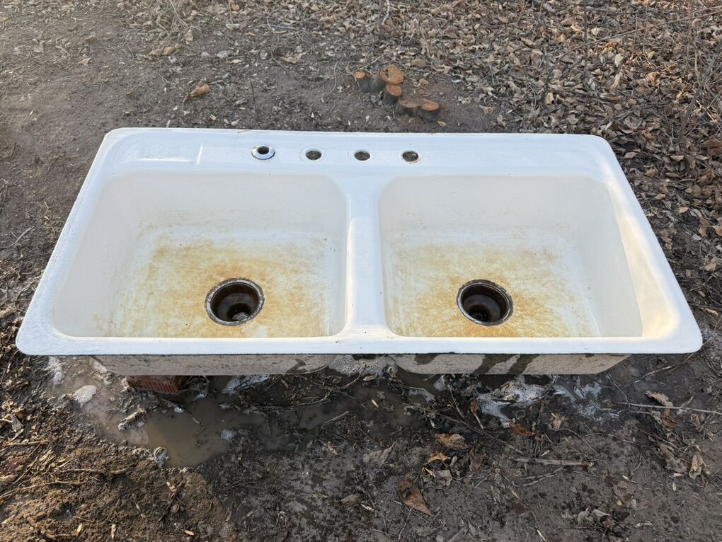 Cast Iron And Porcelain Antique Sink