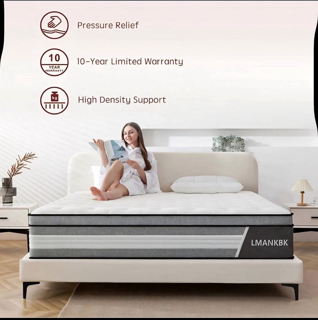 $155 King Mattress 12 inch Gel Memory Foam Medium