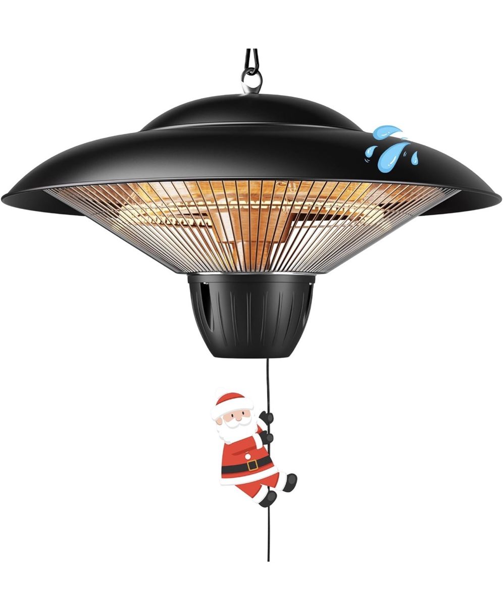 Hanging Electric Patio Heater - Carbon Fiber Tube Outdoor Heater with Chain