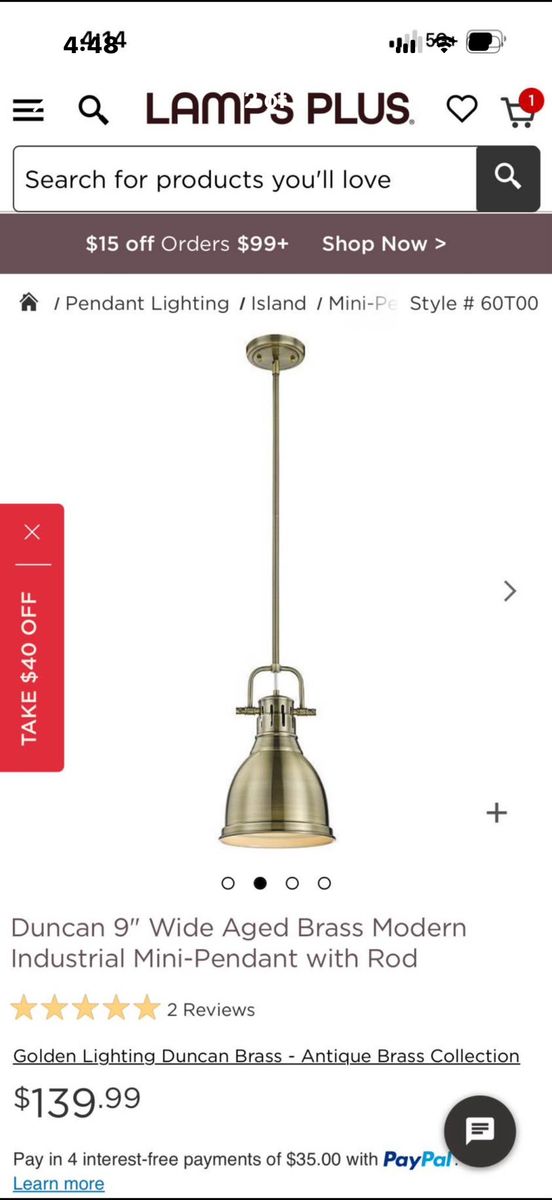 3 Brand New Pendant Lights