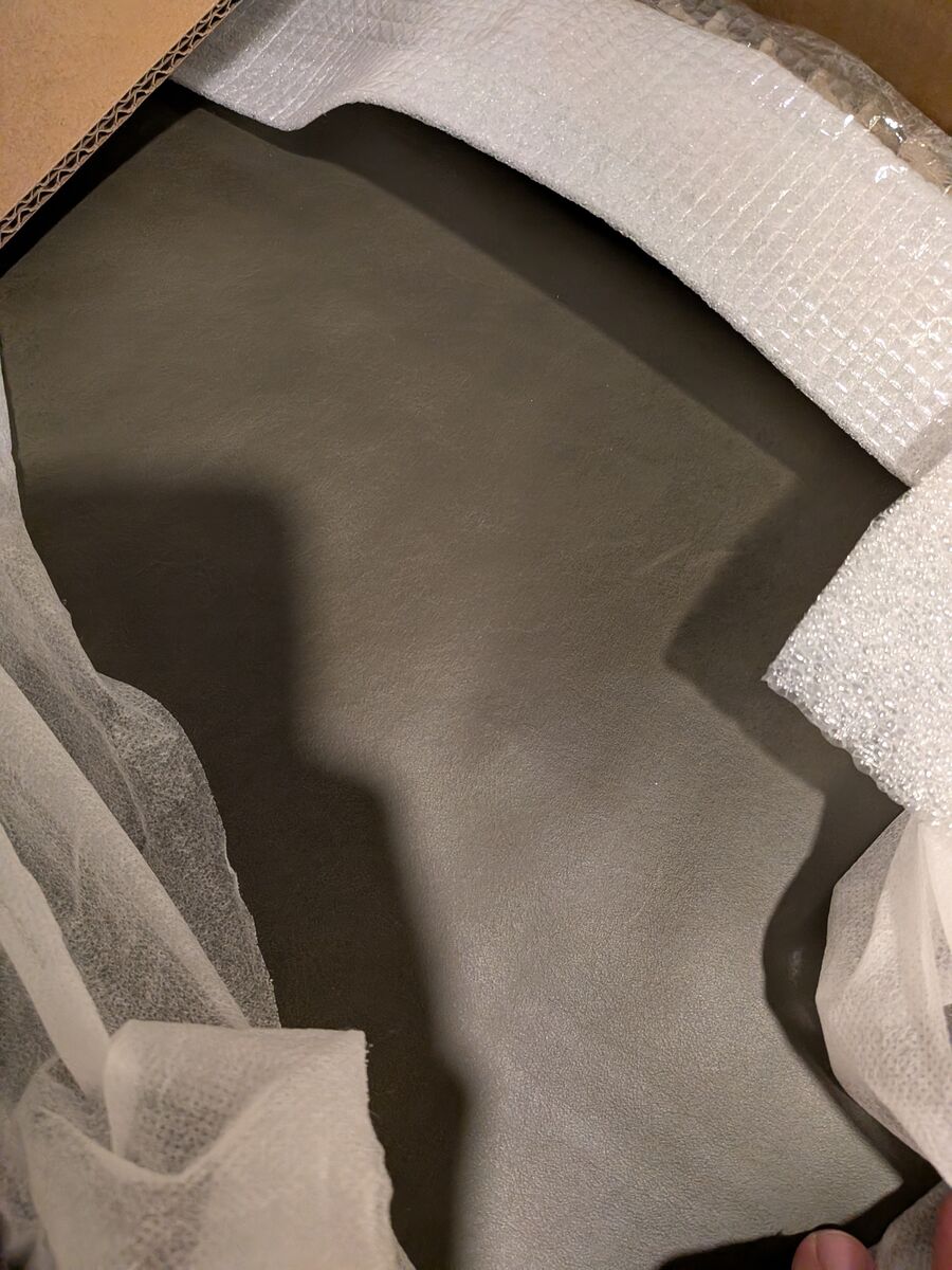 Beautiful Leather Ottoman - 31 Inches - Charme Green