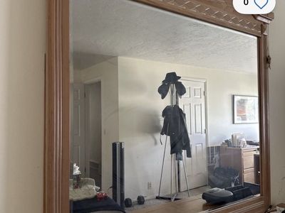 Wooden Framed Mirror - Ornate Carved Details