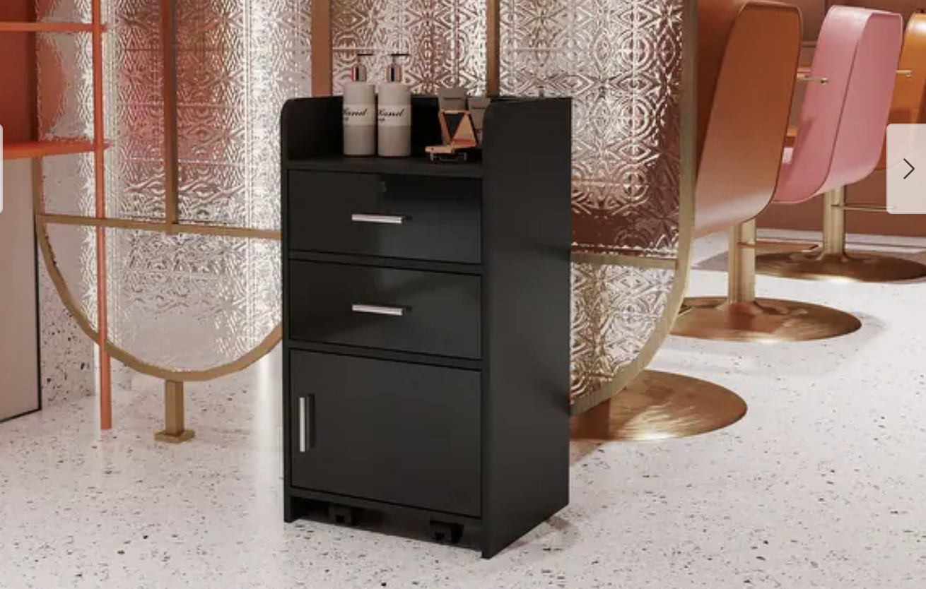 New in Box Locking Beauty Salon Storage Cabinet Hair Dryer Holder Stylist Equipment Drawer