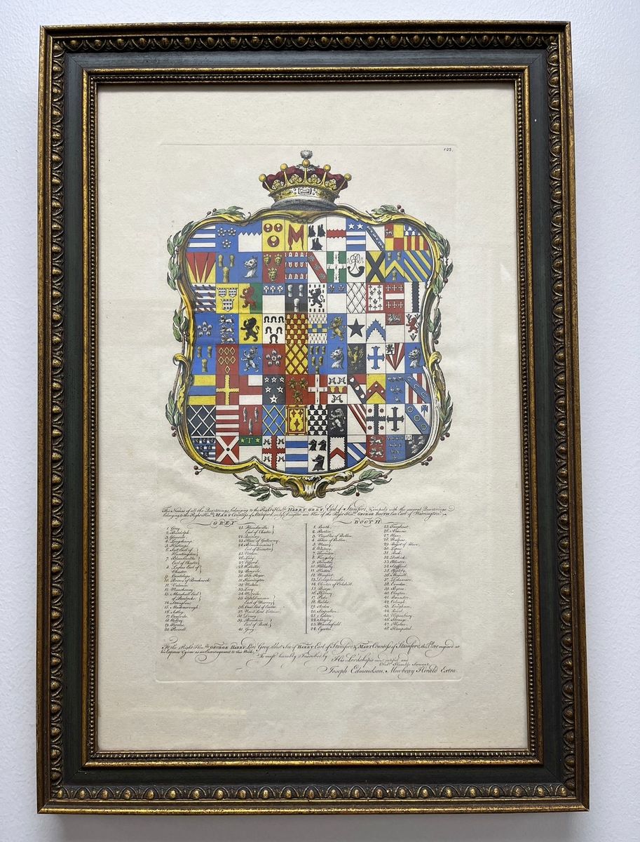 Framed Coat of Arms Print - Earl of Stamford & Booth Heraldry